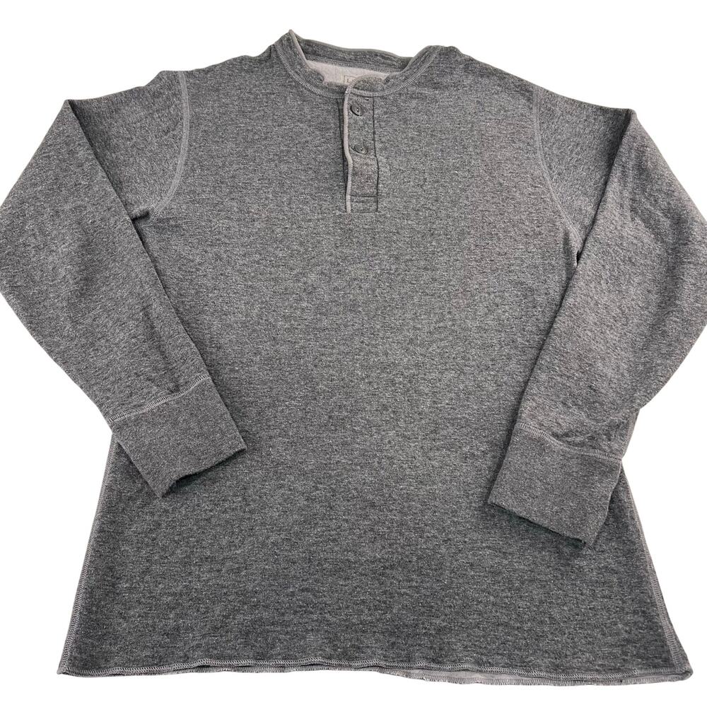 L.L. Bean Vintage Wool Blend Henley Thermal Shirt Gray Men's size Small